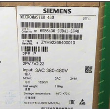 6SE6430-2UD41-3FA0 Siemens MICROMASTER 430 Nofilter6SE64302UD413FA0 Brand New MS
