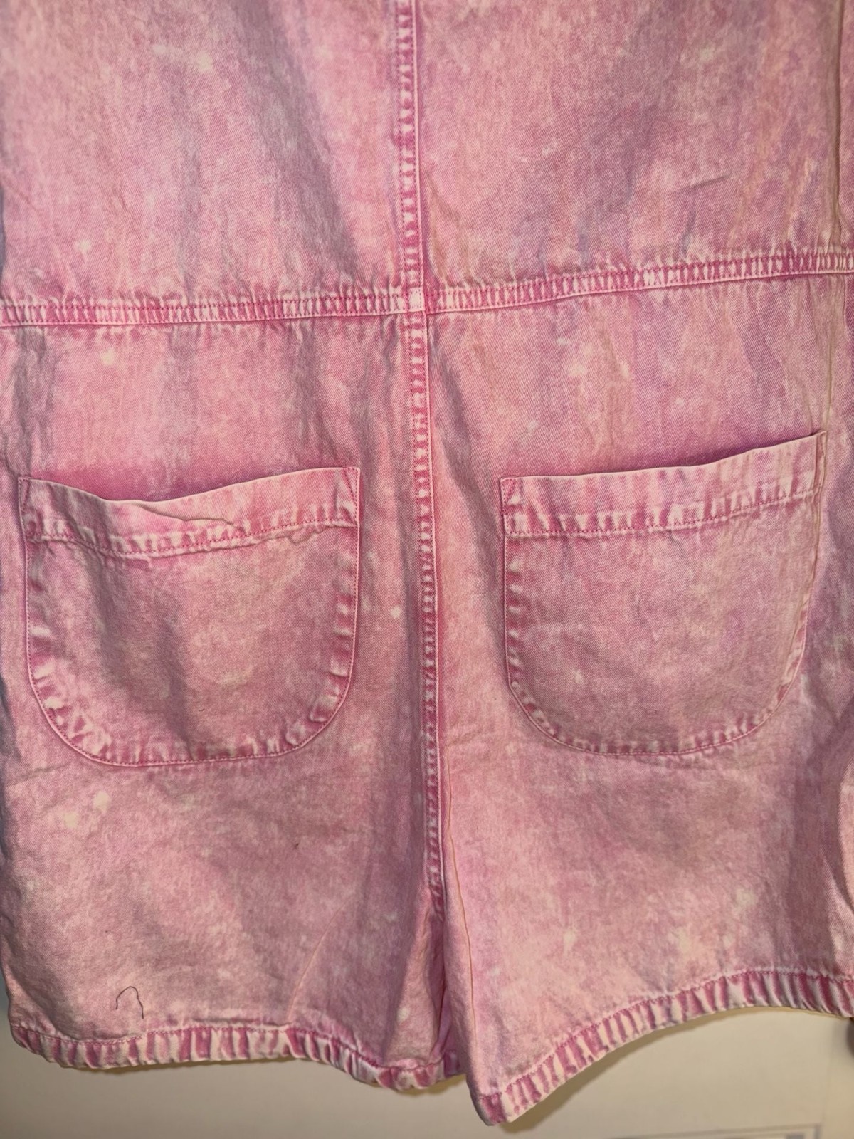 Simply Southern Pink Acid Wash Denim Romper Size M, photo 7