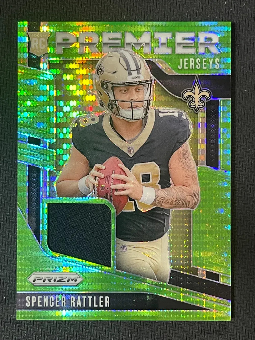 2024 Panini Prizm Premier Green Pulsar Prizm #PJ-SRR Jerseys Spencer Rattler JP