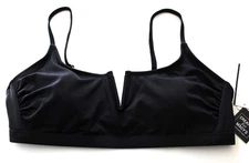 SALT COVE Juniors V Wire Ribbed Bikini Top Size XL Black
