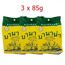 3 x 85g Banana Chips Barbeque Flavor Crispy Fried 100 Fresh Natural Thai Snack