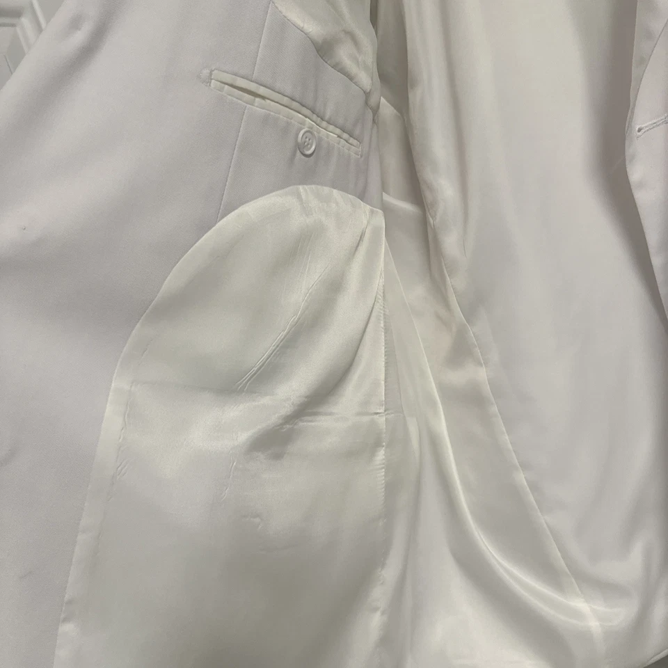 Traje de hombre Milano Moda 3 piezas blanco talla 54R/48R chaqueta chaleco y pantalones Foto 4 de 4