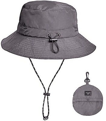 Men Sun Hat Wide Brim Bucket Hat Women Fishing Hats Boonie Hat One Size  Grey-a