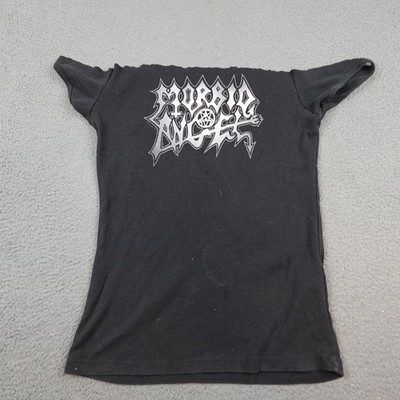 Morbid Angel Shirt Womens Small Black Band Tee Death Metal Graphic Short Sleeve