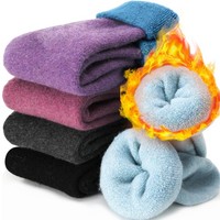 Damen Wollsocken Merino Warm Dick Atmungsaktiv Flauschig Winter Geschenk 5 Paar