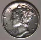 1942 P Mercury Dime 10C Cents Coin Silver, XF/AU!
