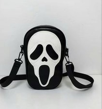 NEW Ghostface Scream Shoulder Bag Crossbody Black Faux Leather Horror