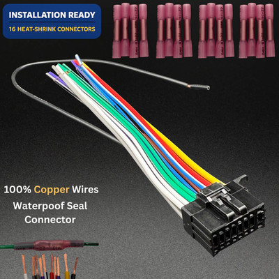 POWER WIRE HARNESS FOR KENWOOD KDC-X702 KDCX702 KIT WITH CONNECTORS