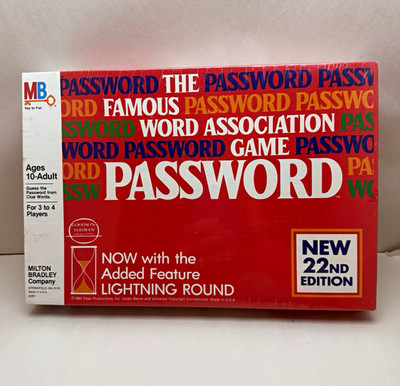 Milton Bradley Password Game 22nd Ed New! Factory Sealed released in 1982