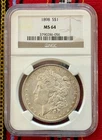 1898 Morgan Silver Dollar, NGC MS64, Philadelphia Mint, Bright Luster, Certified