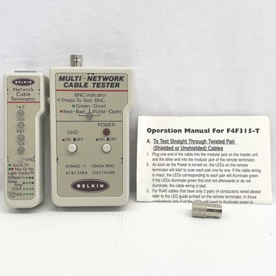 Belkin Multi Network Cable Tester W/Network Cable Terminator F4F315-T USA