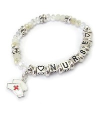 Pulsera elástica temática enfermera - Sombrero, enfermera, corazones