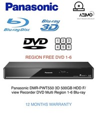 Panasonic DMR-PWT550 4K 3D WiFi Multi Regione DVD 1-6 HDD Registratore Lettore Blu-ray