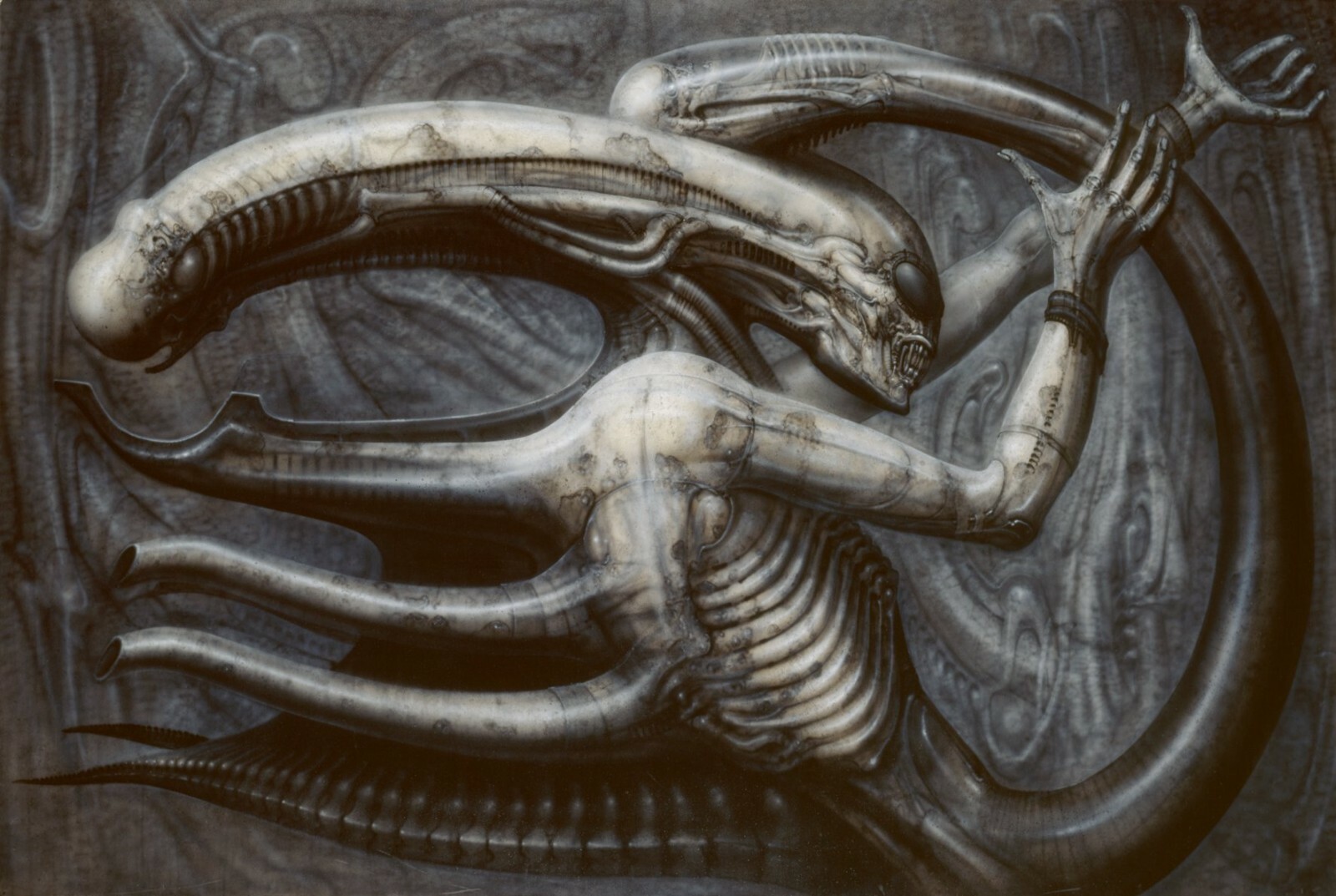 Tableau alien 50x70 cm de decoration moderne en toile de lin pour salon