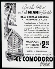 1937 El Comodoro Hotel Miami Florida illustrated vintage print ad
