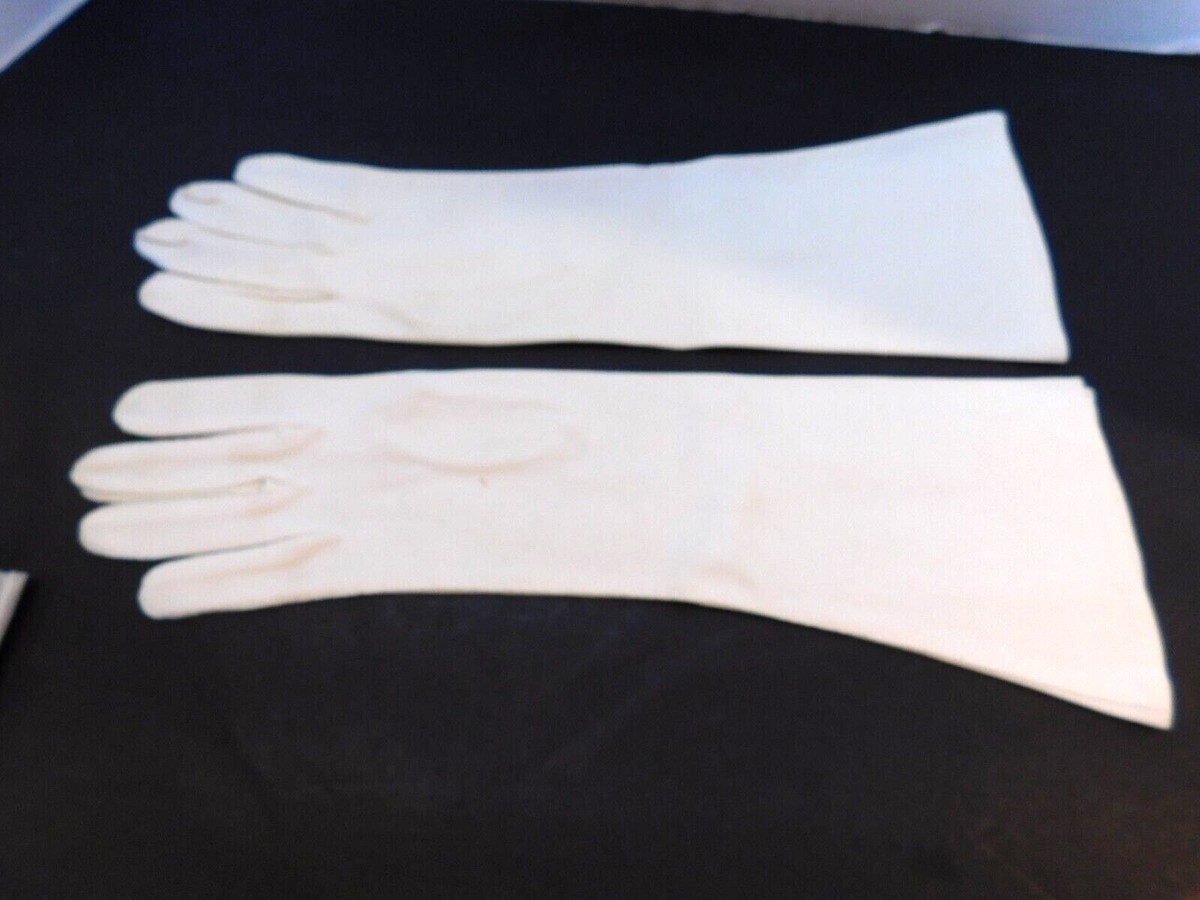 ladies white cotton dress gloves Vintage White Cotton Dress Gloves Hand Sewn Double Woven Made in Japan  Embroidered Dot Gloves Size 6 Mid Century Ladies Gloves Wedding Tea