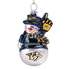 Boelter Brands NHL Nashville Predators Glitter Snowman Ornament