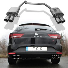 FOX Edelstahl Sportauspuff re li je 2x90 für Seat Leon 5F ST 2.0l Einzelradaufh.