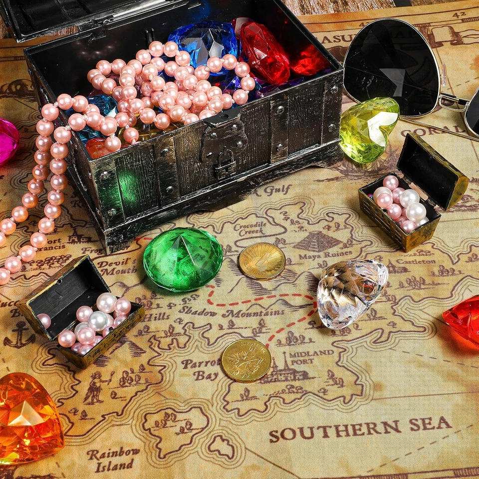 Mapa del Tesoro Pirata 4 Piezas Aventura Mapa del Tesoro De Colección para Fiesta Pirata Sup Foto 3 de 4