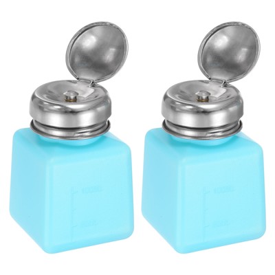 2pcs Solvent Alcohol Dispenser 100ml Press Type Liquid Dispenser Pump, Blue