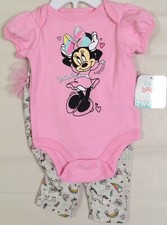 NWT DISNEY BABY GIRLS MINNIE MOUSE 2 PIECE LEGGING SET OUTFIT 0/3M