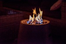 Design Terrassenofen Lavaofen Gasofen Feuerstelle Garten Feuerschale Grau