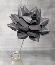 Handmade Paper Flower on stem (Black) for Wedding, St. Valentine's