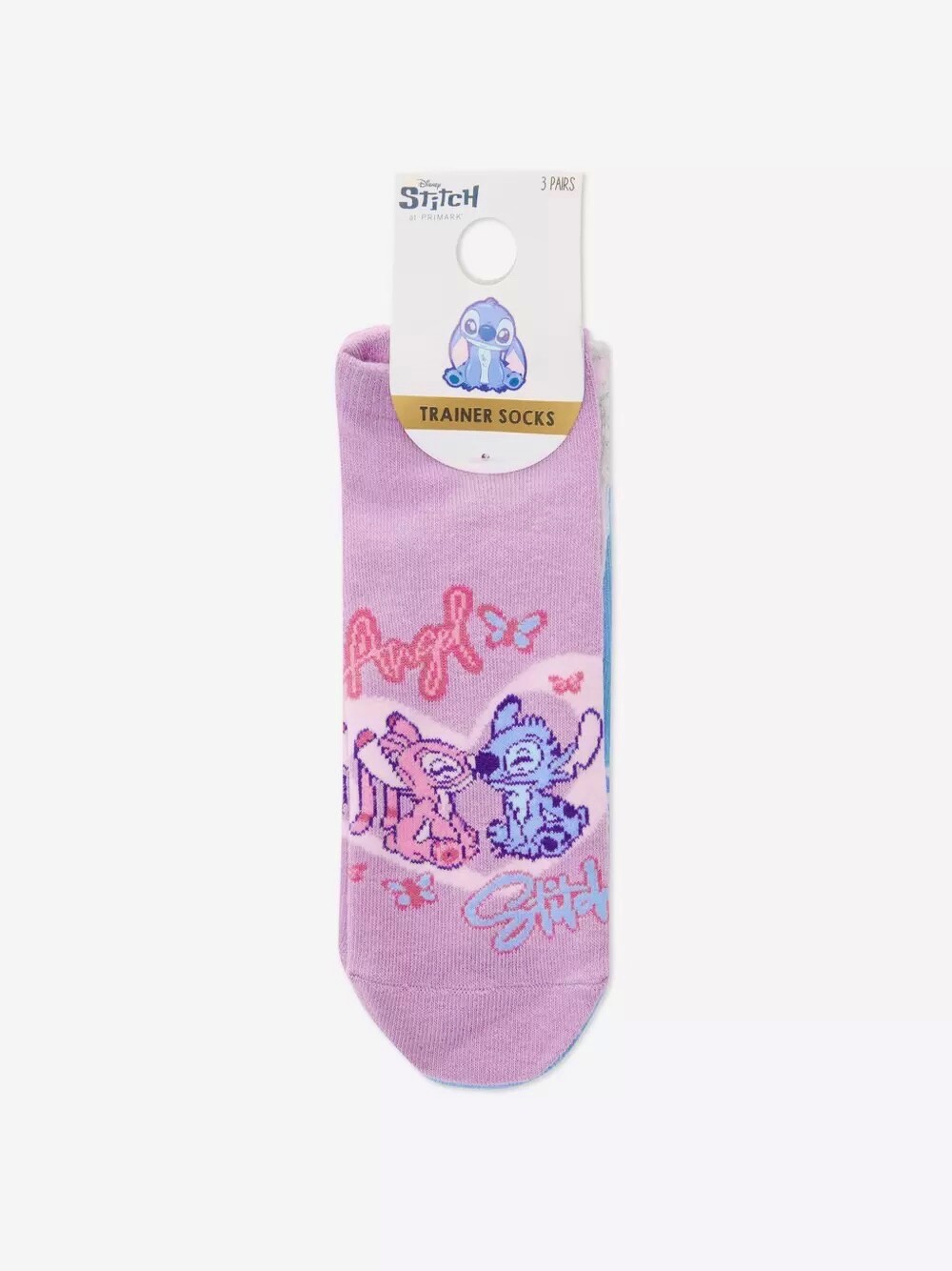 PRIMARK Lilo And Stitch Disney Trainer Socks 3 Pk Xmas Gift Stocking