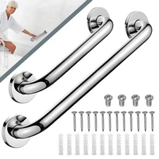 Heavy Duty Bathroom Grab Bars 2PCS - Steel Shower/Tub Safety Handles for Elderly