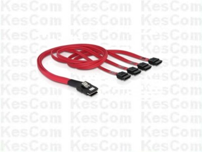 Delock 83057 Mini SAS auf 4x SATA  50cm rot