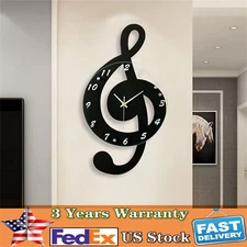 Silence Wall Watch Clock Musical Note Wall Clock Creative Office Home Decor USA