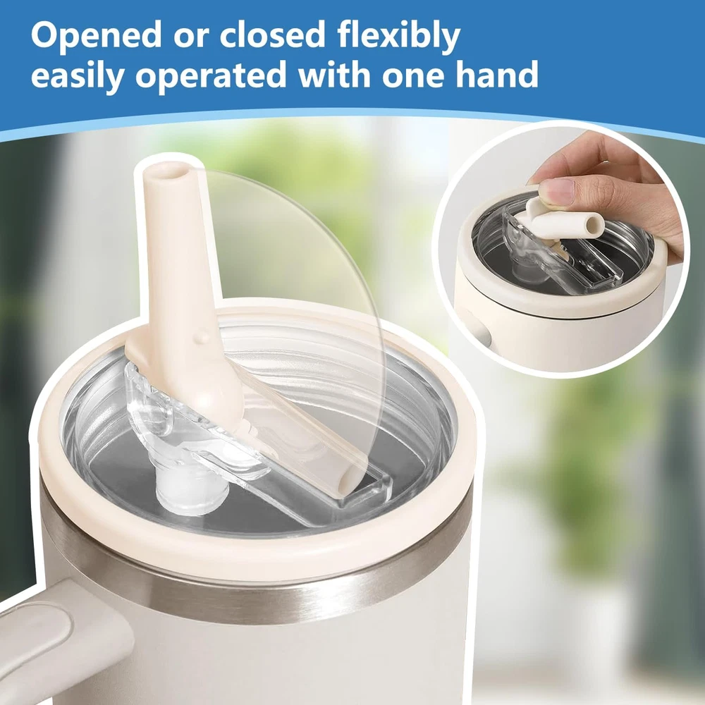 Tumbler Flip Straw Lid, Leak Proof, Replacement For Quencher, H2.0 Flow State