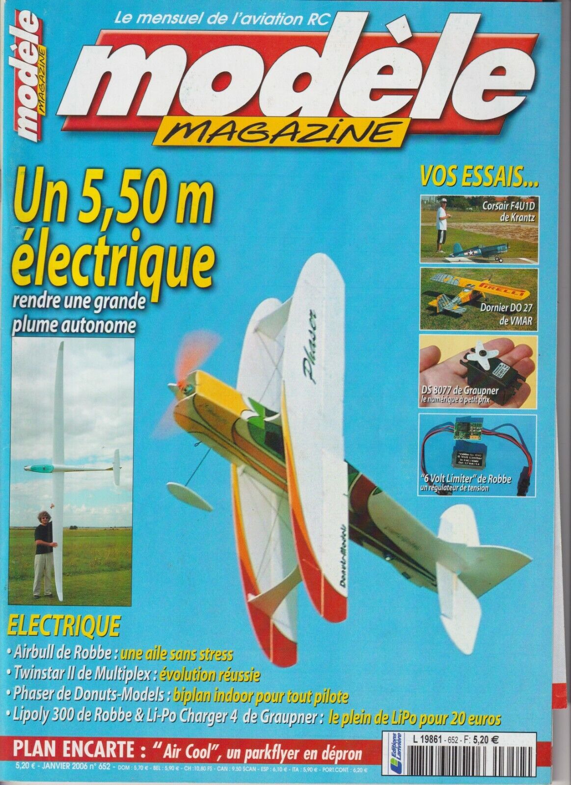 Modele mag no. 652 plan: air cool/airbull of robbe/multiplex twinstar II