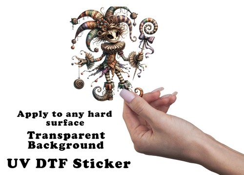 Creepy Joker UV DTF Transparent Sticker / Decal - Picture 4 of 7
