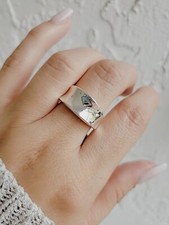 Concave Ring, Solid Sterling Silver Ring, Handmade Women Ring, Wedding Band Ring