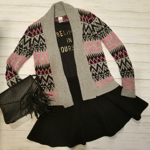 Zig Zag Stripe Cardigan Sweater-XL 