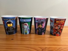 Lot Of 4 McDonalds The LEGO Movie Holographic Cups Cop Vitruvius Wyldstyle Beard