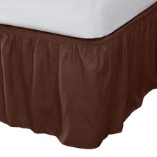 Home Details Dust Ruffle Bed Skirt, Queen/King, Chocolate