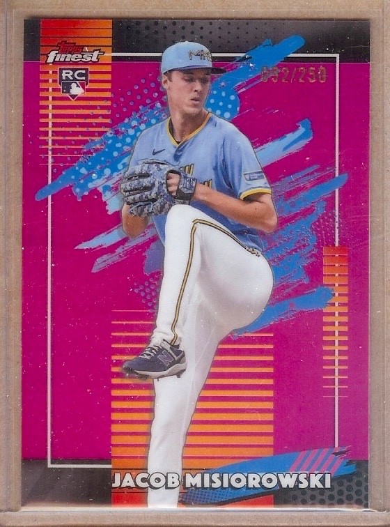 2026 TOPPS FINEST PINK REFRACTOR #196 JACOB MISIOROWSKI RC 092/250!!