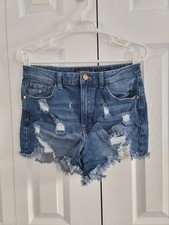 Kendall Kylie The Icon Short Blue Denim Cutoff Shorts 30