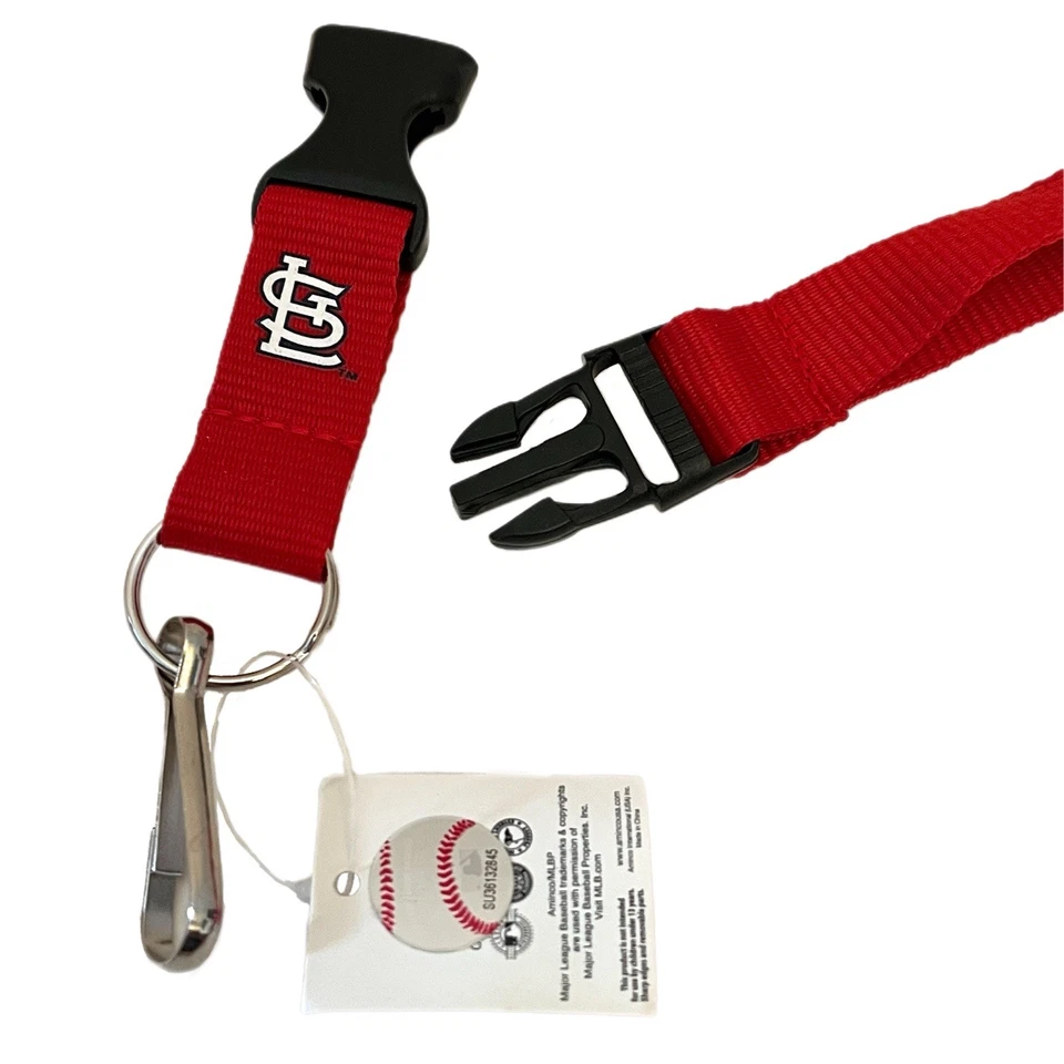 2 St. Louis Cardinals Lanyard Detachable Key Fob MLB New w/ Tags Fan Gift - Image 2 of 2