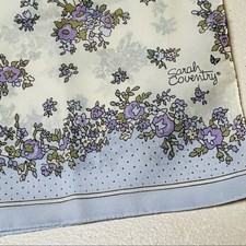 Sarah Coventry Floral Scarf Rectangle Scarf Bandana Head Womens Accessory Travel