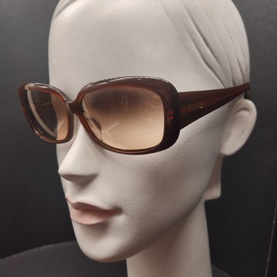 Fendi sunglasses women's brown logo full rim FS347AF square luxury Made  Italy