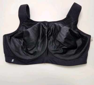 NEW~ Glamorise Sport 38F Black 9066 High Impact Underwire Wonderwire Bra Q162