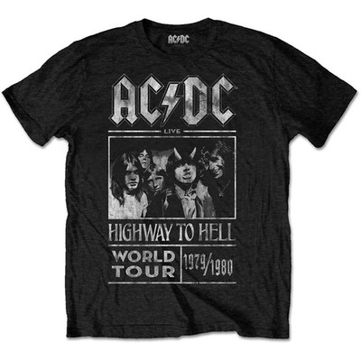 ACDC Highway to Hell World Tour 79-80 Rock Licensed T-Shirt Herren