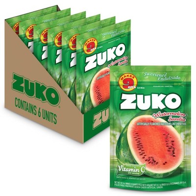 Zuko Watermelon Instant Powder Drink Family Pack, 14.1 oz, Pack of 6