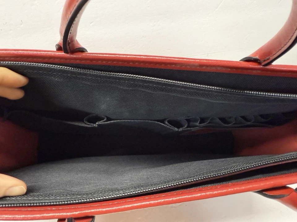 Jack Georges Maletín de Cuero Mensajero Rojo Borgoña Carmín Foto 2 de 4