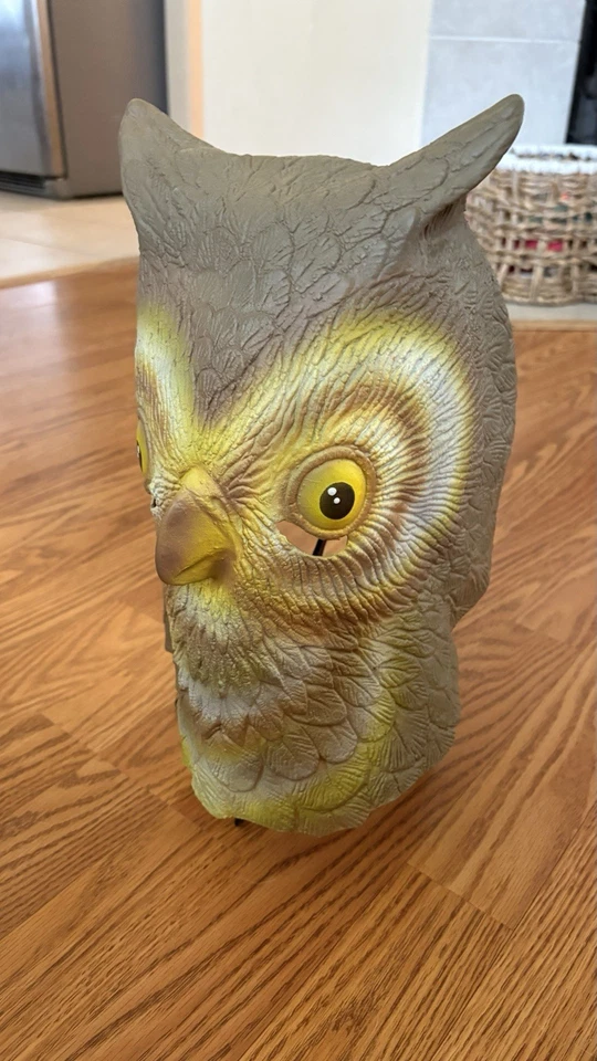 Owl Mask Full Over The Head Latex Bird Of Prey Brown & White Costume Mask - Image 3 of 4