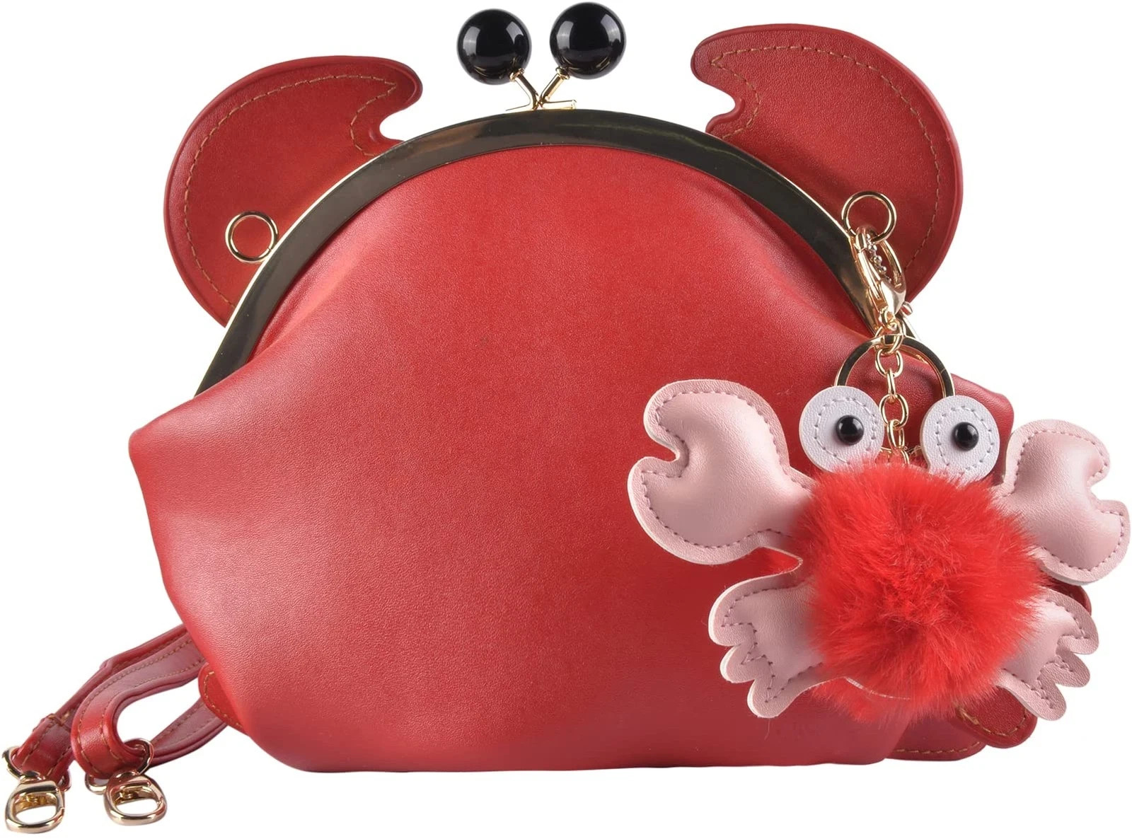 Crab Shape Handbag Novelty Animal Shaped Purse Crossbody Bag Detachable Shoul...