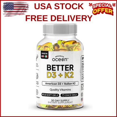 #ad Organics Ocean Better D3 K2 100% Organic VIT D3 and K2 Supplements with Maximu $41.99